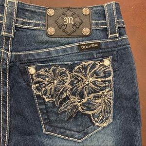 Like New Miss Me Floral Boot Cut Jeans 29